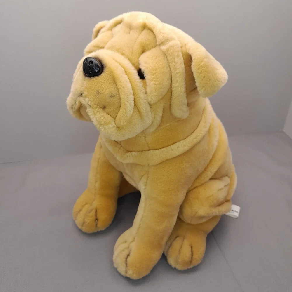 Market Identity Shar Pei Dog Plush Stuffed Animal Tan Wrinkled Puppy 10 Inch